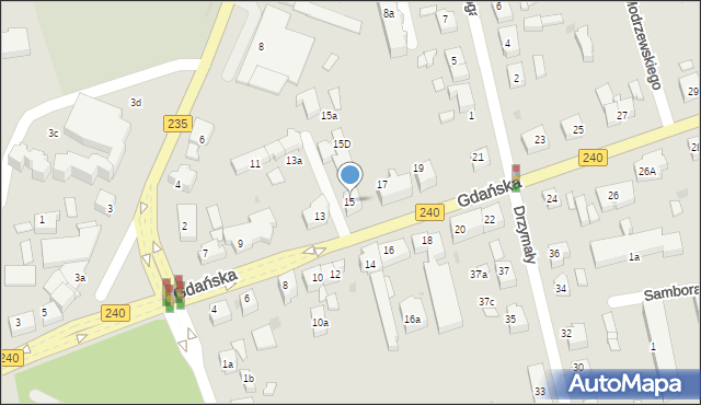 Chojnice, Gdańska, 15, mapa Chojnic