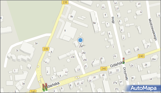 Chojnice, Gdańska, 15a, mapa Chojnic