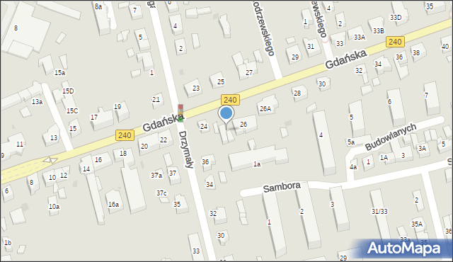 Chojnice, Gdańska, 24a, mapa Chojnic