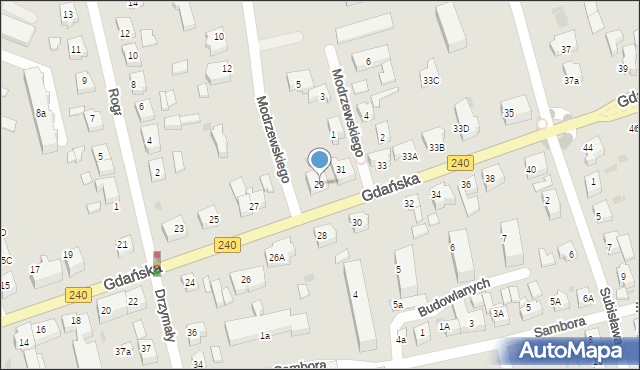 Chojnice, Gdańska, 29, mapa Chojnic