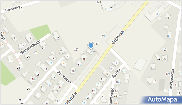 Chwaszczyno, Gdyńska, 55, mapa Chwaszczyno