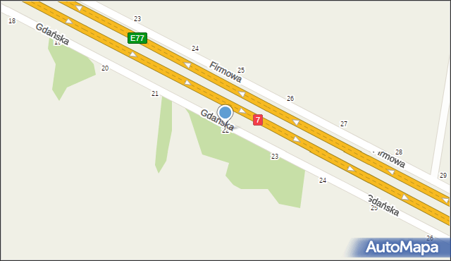 Cząstków Polski, Gdańska, 22, mapa Cząstków Polski