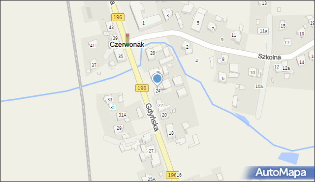 Czerwonak, Gdyńska, 24, mapa Czerwonak