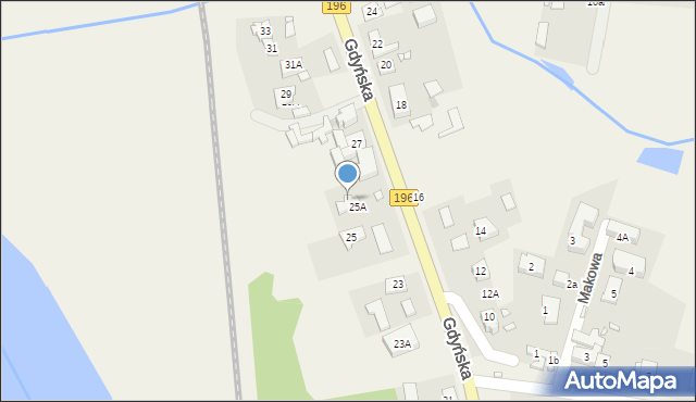 Czerwonak, Gdyńska, 25B, mapa Czerwonak