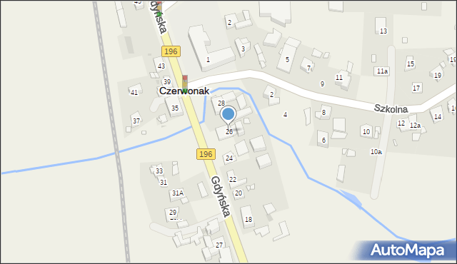 Czerwonak, Gdyńska, 26, mapa Czerwonak