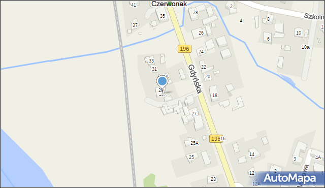 Czerwonak, Gdyńska, 29A, mapa Czerwonak