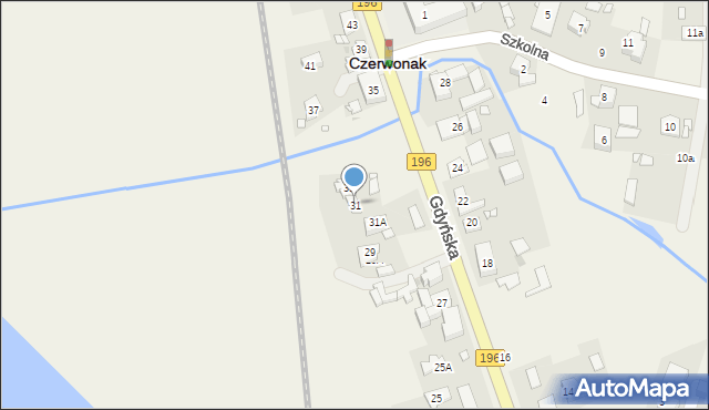 Czerwonak, Gdyńska, 31, mapa Czerwonak