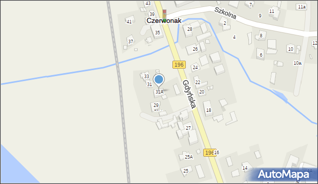 Czerwonak, Gdyńska, 31A, mapa Czerwonak