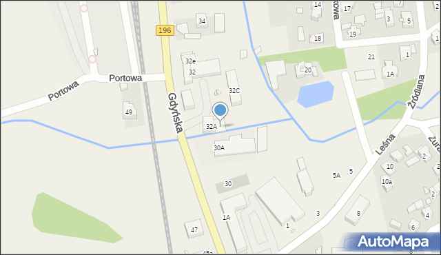 Czerwonak, Gdyńska, 32B, mapa Czerwonak