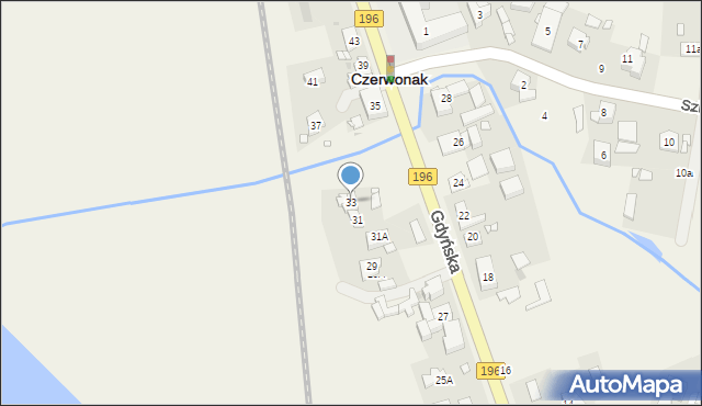 Czerwonak, Gdyńska, 33, mapa Czerwonak