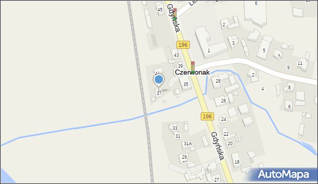 Czerwonak, Gdyńska, 37, mapa Czerwonak