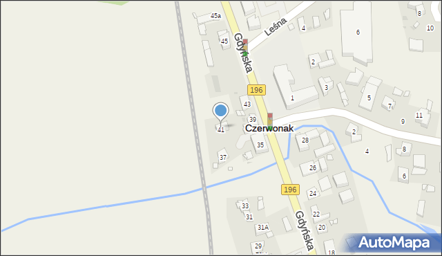 Czerwonak, Gdyńska, 41, mapa Czerwonak