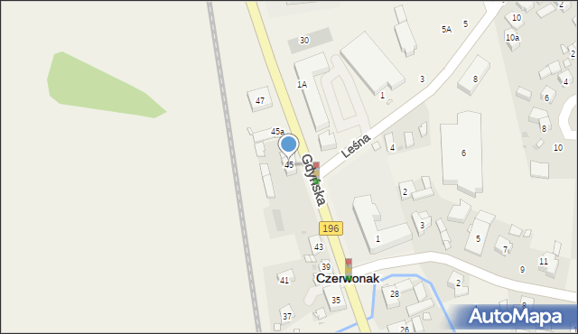 Czerwonak, Gdyńska, 45, mapa Czerwonak