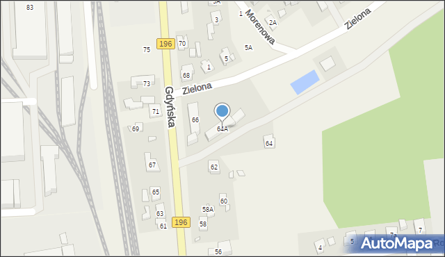 Czerwonak, Gdyńska, 64A, mapa Czerwonak