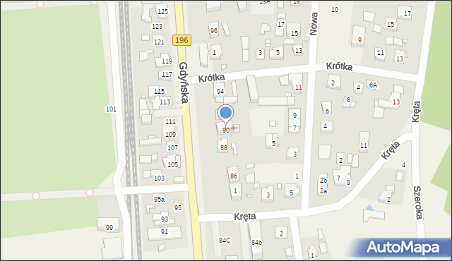 Czerwonak, Gdyńska, 90, mapa Czerwonak
