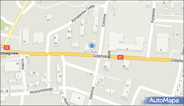 Dobiegniew, Gdańska, 7, mapa Dobiegniew