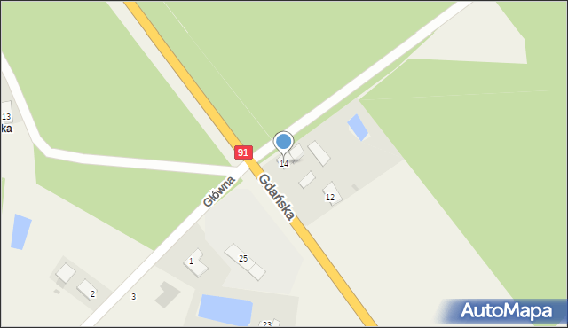 Fletnowo, Gdańska, 14, mapa Fletnowo
