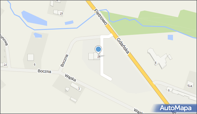 Fletnowo, Gdańska, 15, mapa Fletnowo