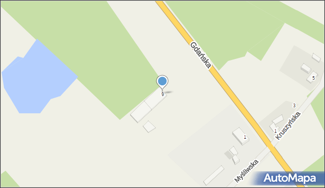 Fletnowo, Gdańska, 9, mapa Fletnowo