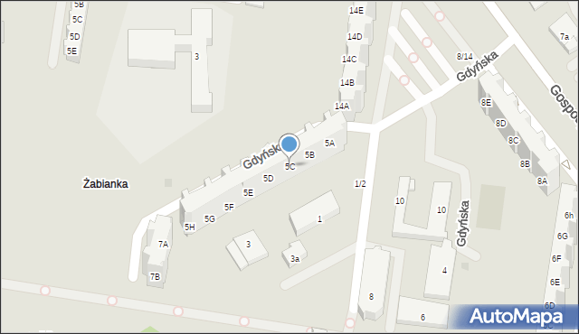 Gdańsk, Gdyńska, 5C, mapa Gdańska