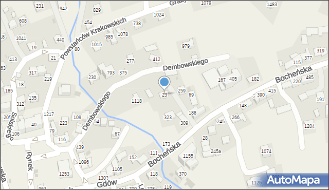 Gdów, Gdów, 23, mapa Gdów