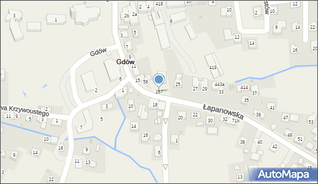 Gdów, Gdów, 267, mapa Gdów