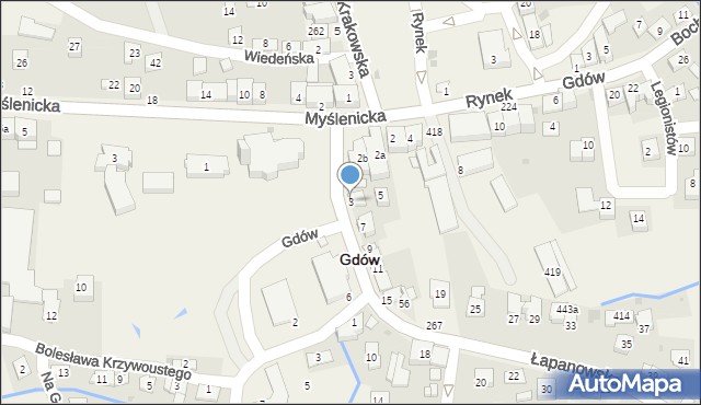 Gdów, Gdów, 326, mapa Gdów