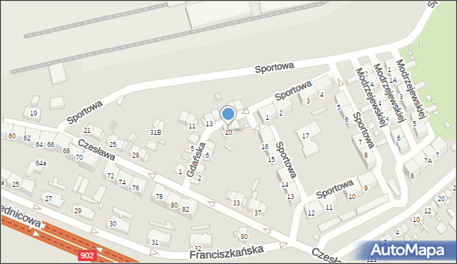 Gliwice, Gdańska, 10, mapa Gliwic