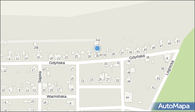 Gliwice, Gdyńska, 31, mapa Gliwic