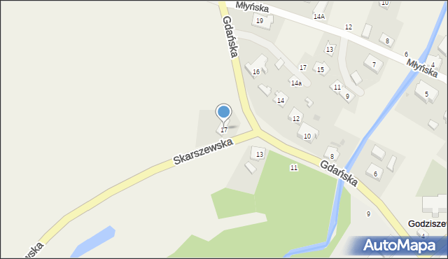 Godziszewo, Gdańska, 17, mapa Godziszewo