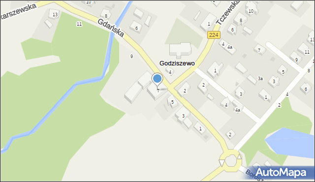 Godziszewo, Gdańska, 7, mapa Godziszewo