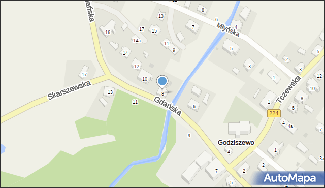 Godziszewo, Gdańska, 8, mapa Godziszewo