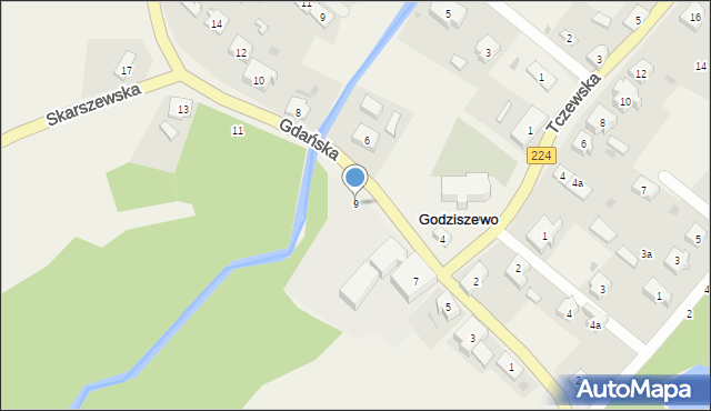 Godziszewo, Gdańska, 9, mapa Godziszewo