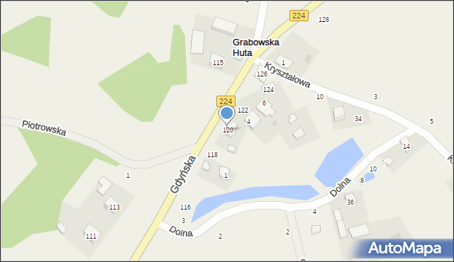 Grabowska Huta, Gdyńska, 120, mapa Grabowska Huta