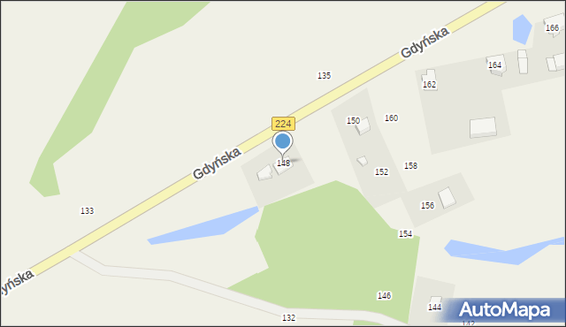 Grabowska Huta, Gdyńska, 148, mapa Grabowska Huta