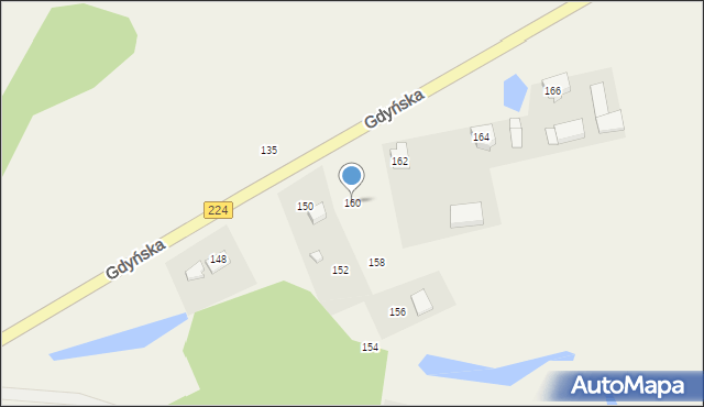 Grabowska Huta, Gdyńska, 160, mapa Grabowska Huta