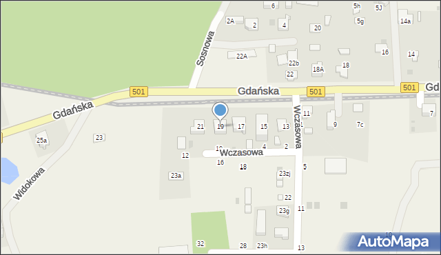 Jantar, Gdańska, 19, mapa Jantar