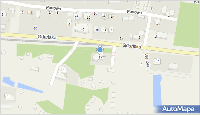 Jantar, Gdańska, 1a, mapa Jantar