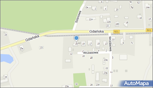 Jantar, Gdańska, 21, mapa Jantar