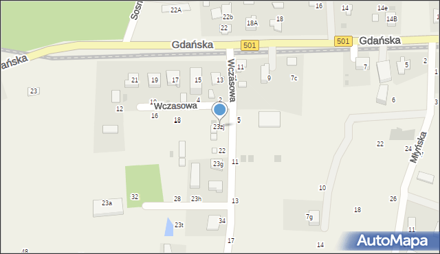 Jantar, Gdańska, 23zj, mapa Jantar