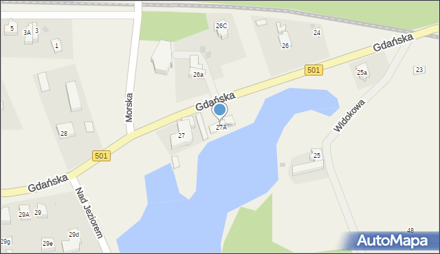 Jantar, Gdańska, 27A, mapa Jantar