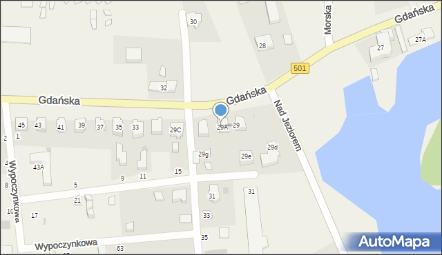 Jantar, Gdańska, 29A, mapa Jantar
