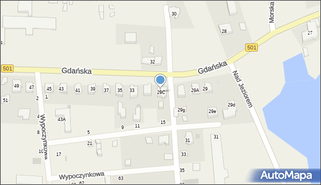 Jantar, Gdańska, 29C, mapa Jantar