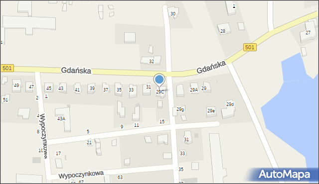 Jantar, Gdańska, 29C, mapa Jantar