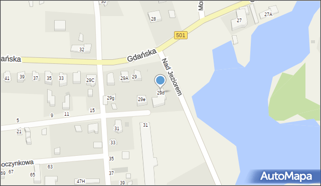 Jantar, Gdańska, 29d, mapa Jantar