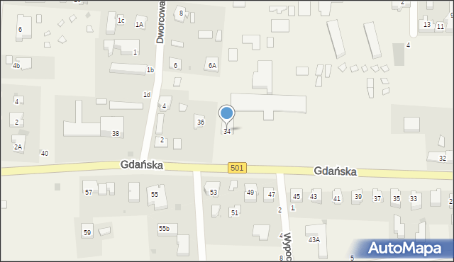 Jantar, Gdańska, 34, mapa Jantar