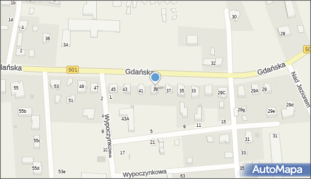Jantar, Gdańska, 39, mapa Jantar