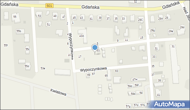 Jantar, Gdańska, 43c, mapa Jantar