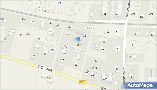 Jantar, Gdańska, 44j, mapa Jantar