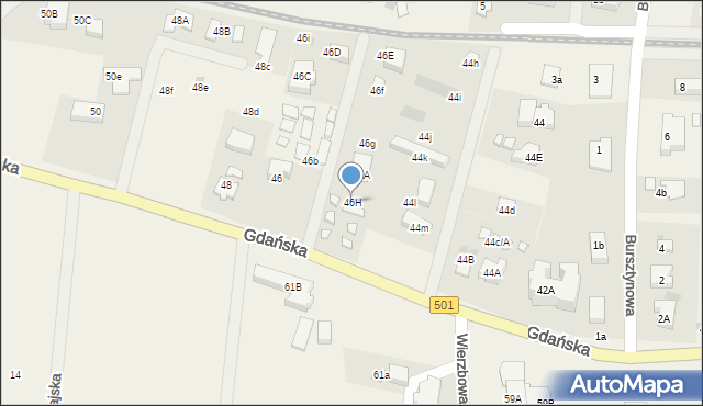 Jantar, Gdańska, 46H, mapa Jantar